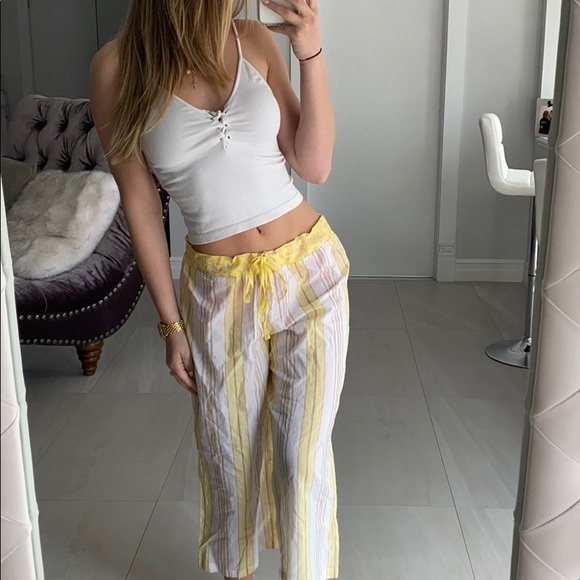 Victoria's Secret Other - Victoria's Secret White and Yellow Pajama Pants